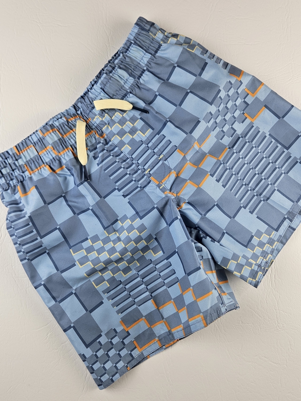 Boys 8 Laguna Swim Trunks Blue Geometric Pattern Board Shorts Beach Shorts